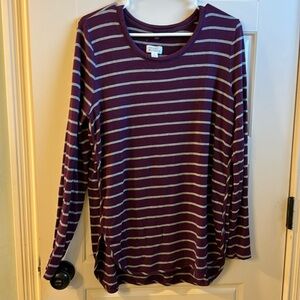 Market and Spruce Zansia Curved Hem French Terry Knot Top